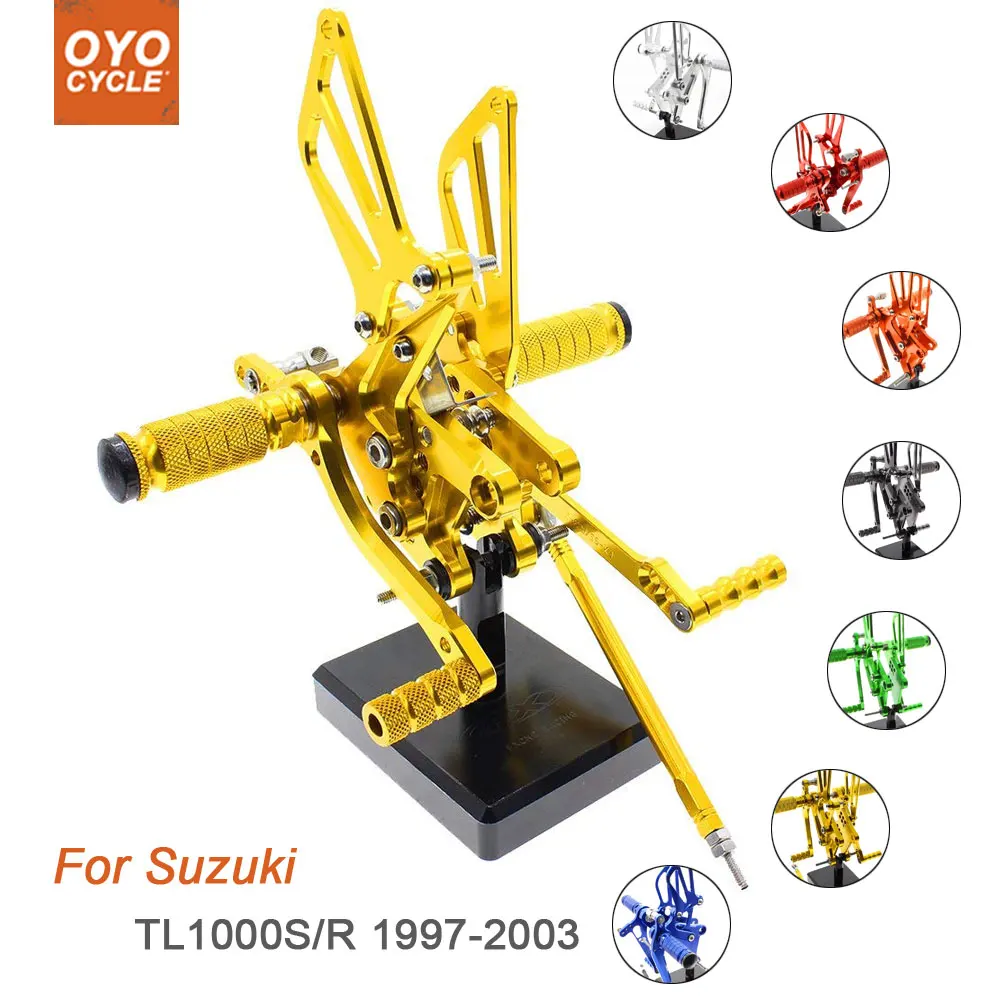 

For Suzuki TL1000S/R 1997-2003 Motorcycle Rear Set Accessories CNC Adjustable Rearset Foot Pegs TLS TL1000S TL1000R Foot Rests