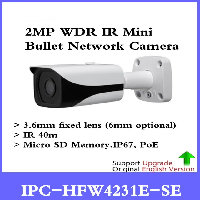 

DH Original IPC-HFW4231E-SE 2MP H.265 POE IP67 WDR IR Mini Bullet Network Camera IPC-HFW4231E-S IR 40m IP Camera Without Logo