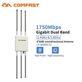 Billige Comfast 1750Mbps Dual Band 5Ghz High Power Outdoor AP 360 Grad Omnidirektionale Abdeckung Access Point Wifi Basis Station WA900V2