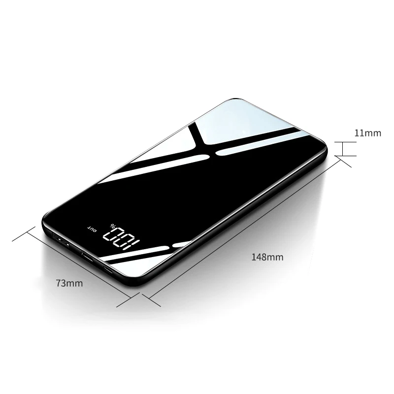 Ультра-тонкий внешний аккумулятор 10000 мАч, портативный внешний аккумулятор, мобильное зарядное устройство для Xiaomi iPhone X XR 8 Plus, samsung, внешний аккумулятор