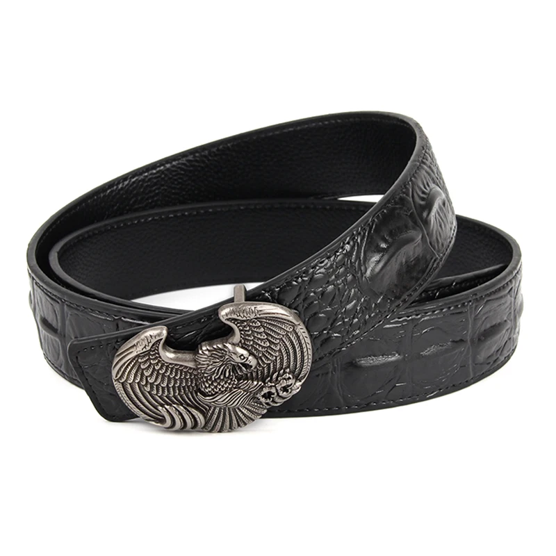 Aburo новые джинсы riem ковбой Классический Крокодил stijlvolle riemen mannen glad gesp taille riem джинсы