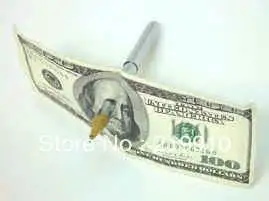 

Free shipping 2 pcs/lot Super Pen Thru Bill Magic Tricks