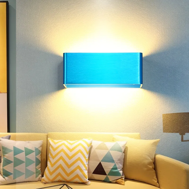 

Modern Nordic Colorful LED Wall Lamp Bedside Night Light Bedroom Living Room Hotel Aisle Sconce Light Fixture Wall Decor Art