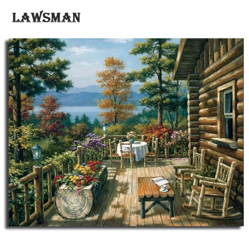 LAWSMAN framelsee diy картина маслом по номеру расписанную холст для живописи Главная