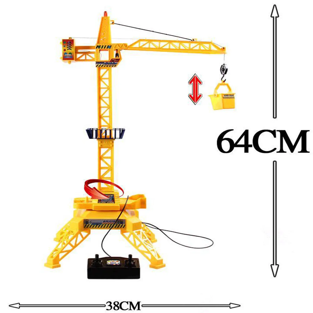 1: 64 электрический пульт дистанционного управления башенный кран, кабель канал 4 Пульт дистанционного управления инженерный кран, игрушки инженерный кран, Подарки