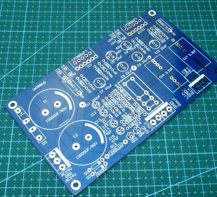Free Shipping LM3886 double track power amplifier PCB Blank Circuit