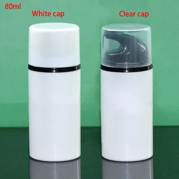 

40pcs/lot 80ml PP lotion airless pump bottle vacuum flask white+black