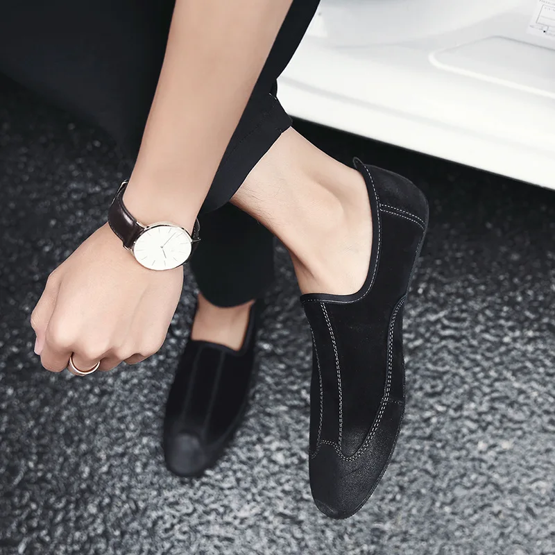 2018 Nouveaux Mocassins De Suède Cuir Conduite D'été noir 2a Souples Brown En Confortable Casual Vache Chaussures Hommes Mode Plat Véritable IcE5Sq