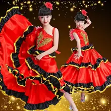 Детские юбки для фламенко, испанский танец фламенко для девочек, испанский сенритовый танец фламенко, нарядное платье, костюм
