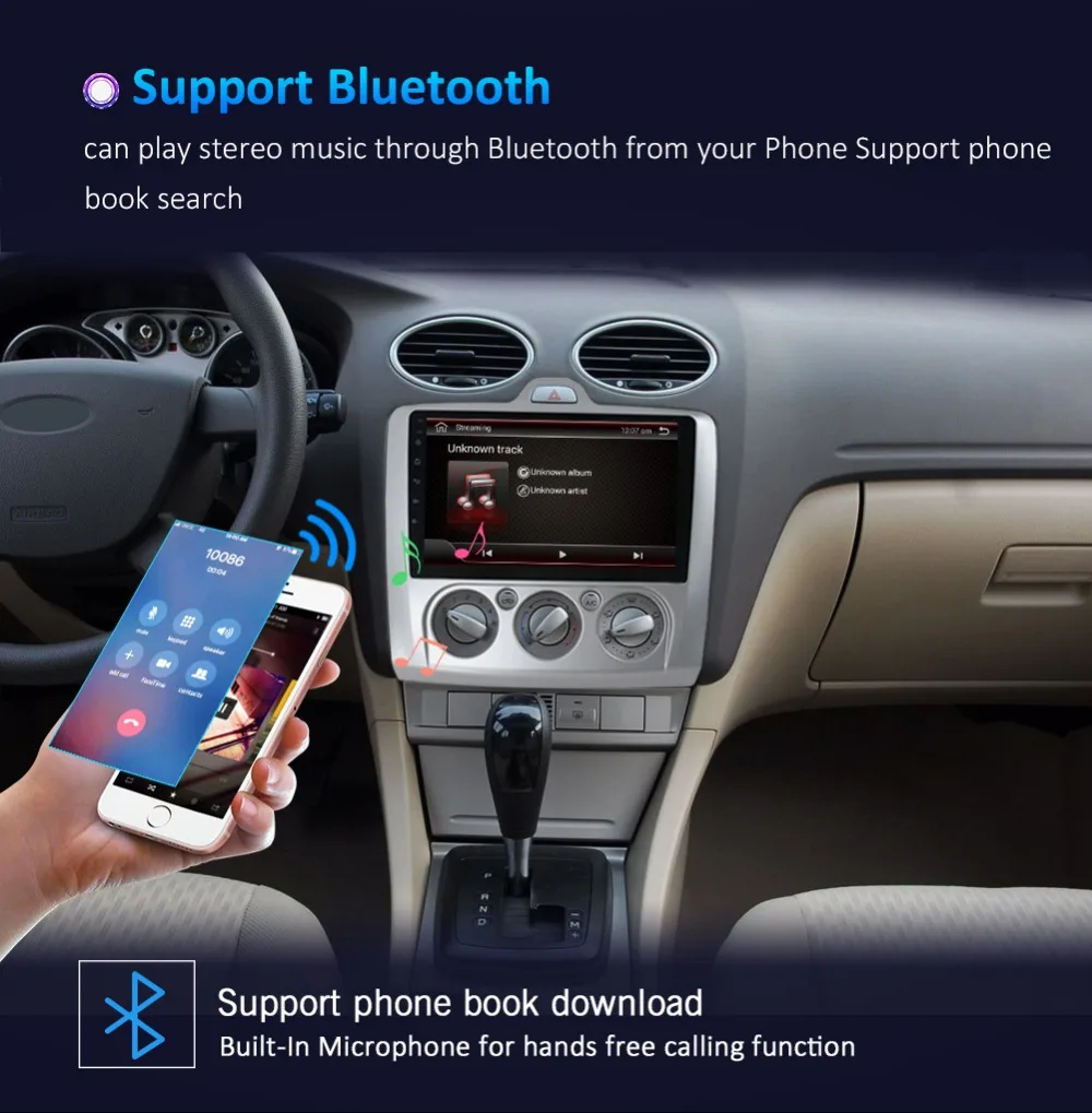 Perfect Bosion 4/8 core 2 din For Ford Focus 2009 Android 8/9 Autoradio Car Multimedia Player GPS Navigation Head Unit with wifi BT USB 8