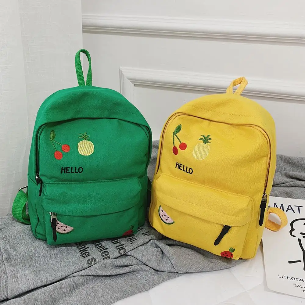 #*Cheap Teen Girls Fashion Casual Fruit Print Travel Backpacks Women School Shoulder Bags Canvas Knapsack Rucksack mochila feminina