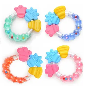 

2016 Cute Toddler Safe Silicone Molar Toothbrush, Baby Teether Training Tooth, Infant Rattle Bell Toys