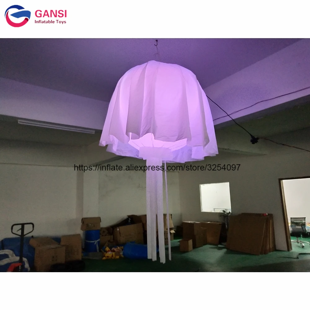 

Party decoration artificial lamp inflatable chandelier shape led inflatable jellyfish for night club