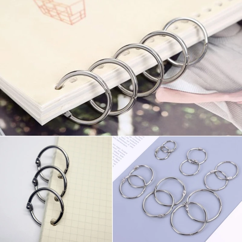 

Metal Loose Leaf Book Binder Hoop Ring Multifunctional Keychain Circle DIY Album