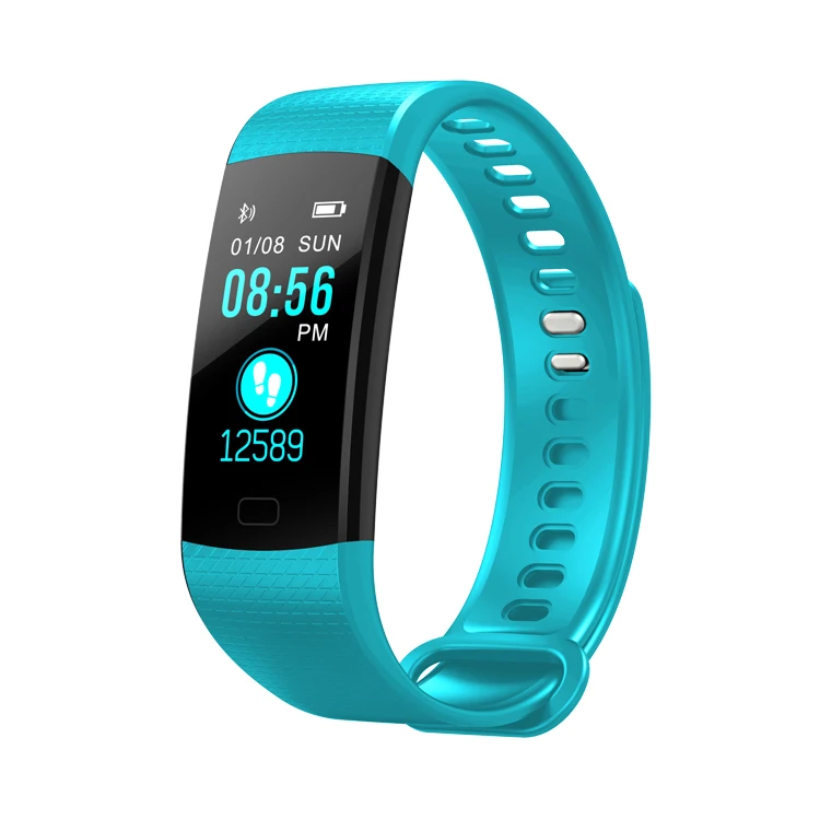 Смарт-часы фитнес-браслет монитор сердечного ритма IP67 водонепроницаемый цветной экран Спортивный трекер часы для IOS Android PK Mi Band 2 3 - Цвет: Зеленый