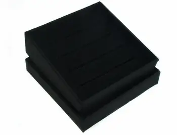 

100pcs/lot Black Square Tie Clip Boxes 85x85x30mm 4pcs Tie Clip Holders Tie Pins Bars Storage Carring Cases Jewelry Boxes