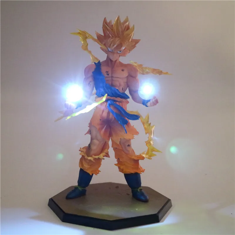 Аниме Dragon Ball Z Son Goku светодиодный светильник Супер Saiyan ПВХ фигурка Коллекционная модель игрушка ночной Светильник для детей подарок Декор лампа - Испускаемый цвет: Белый