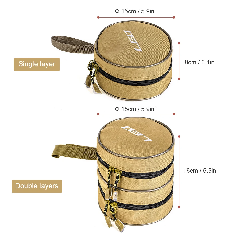 Canvas Fishing Wheel Reel Package Single Double Layer Lure Tackle Storage Case
