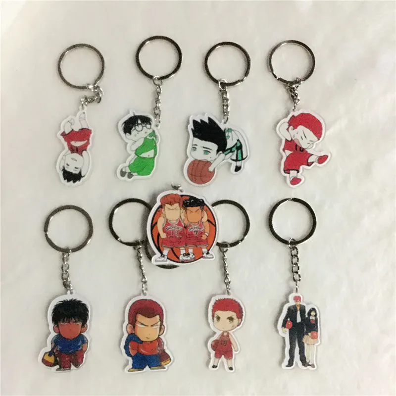 

1pcs Portachiavi Slam Dunk Hanamichi Sakuragi Miyagi Ryota High Basketball keychains Pendant llavero Keyring