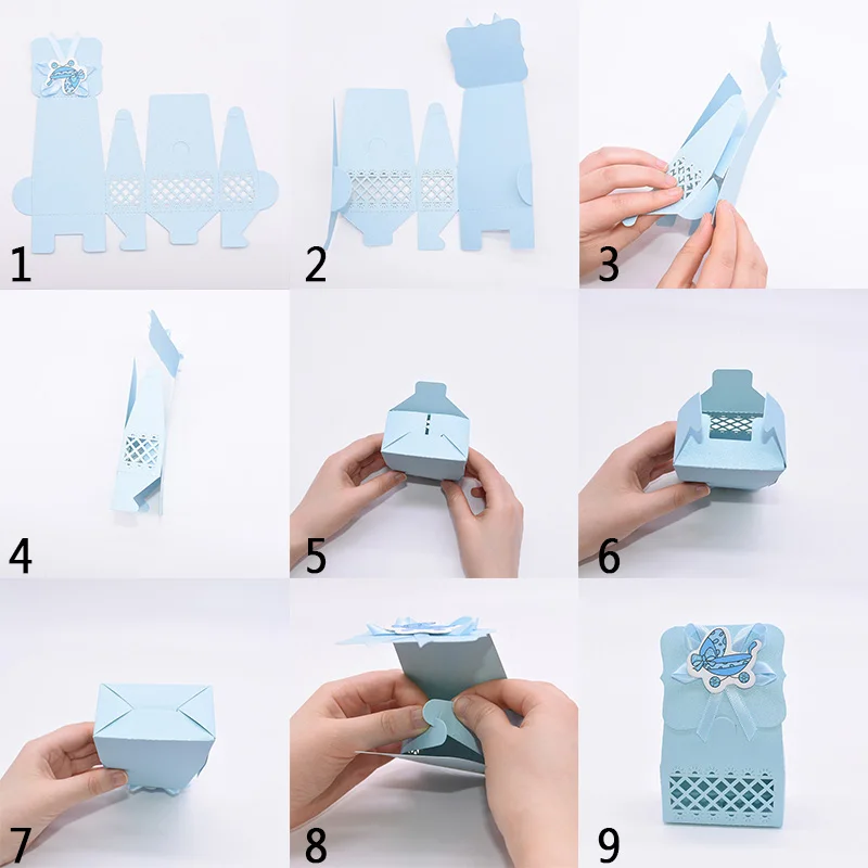 12pcs Baby Shower Favor Candy Boxes with Ribbons, Cute Boy Girl Gift Packaging for Kids... - SKU FCBR0928 - UGI Packaging