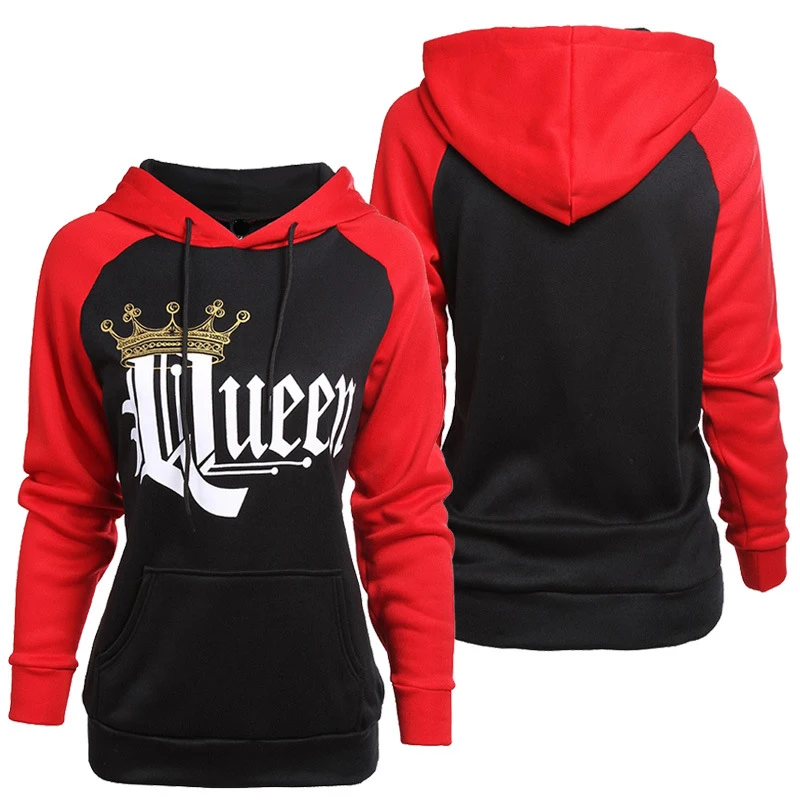 Queen King Print Casual Couple T-Shirt Fashion New Style Letter Women T-Shirt Sexy Long Sleeve Shirt