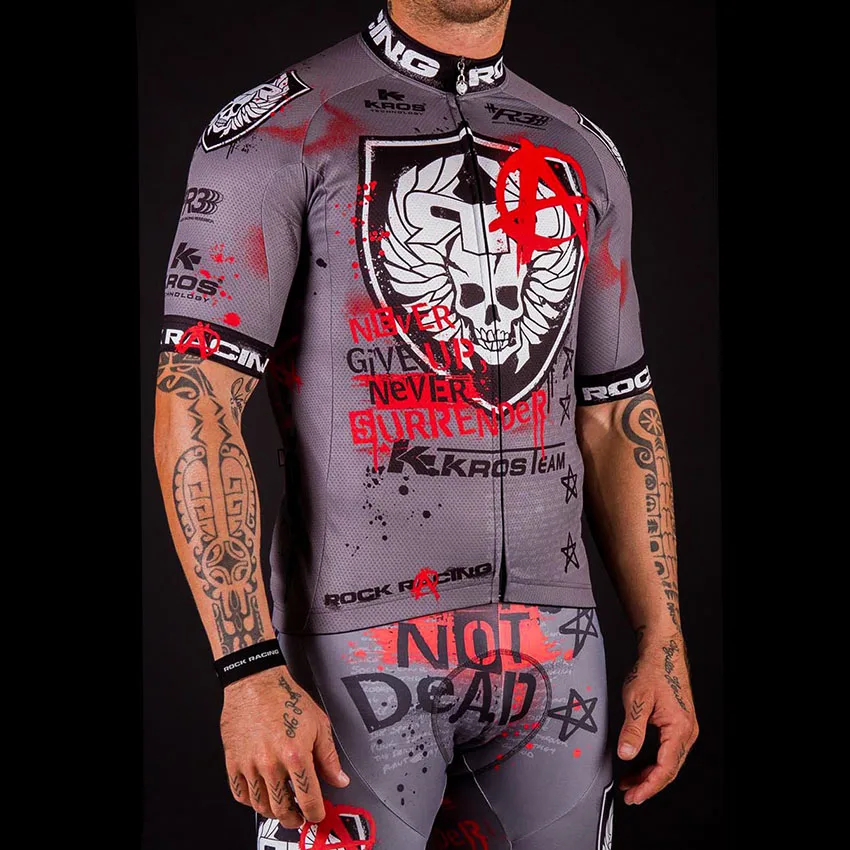 

SPEED PEAK Pro Team Cool ROCK Racing Men Short Sleeve Cycling Jersey Set 3D Breathable Gel Pad Bib Short MTB Bike Clothing Sets