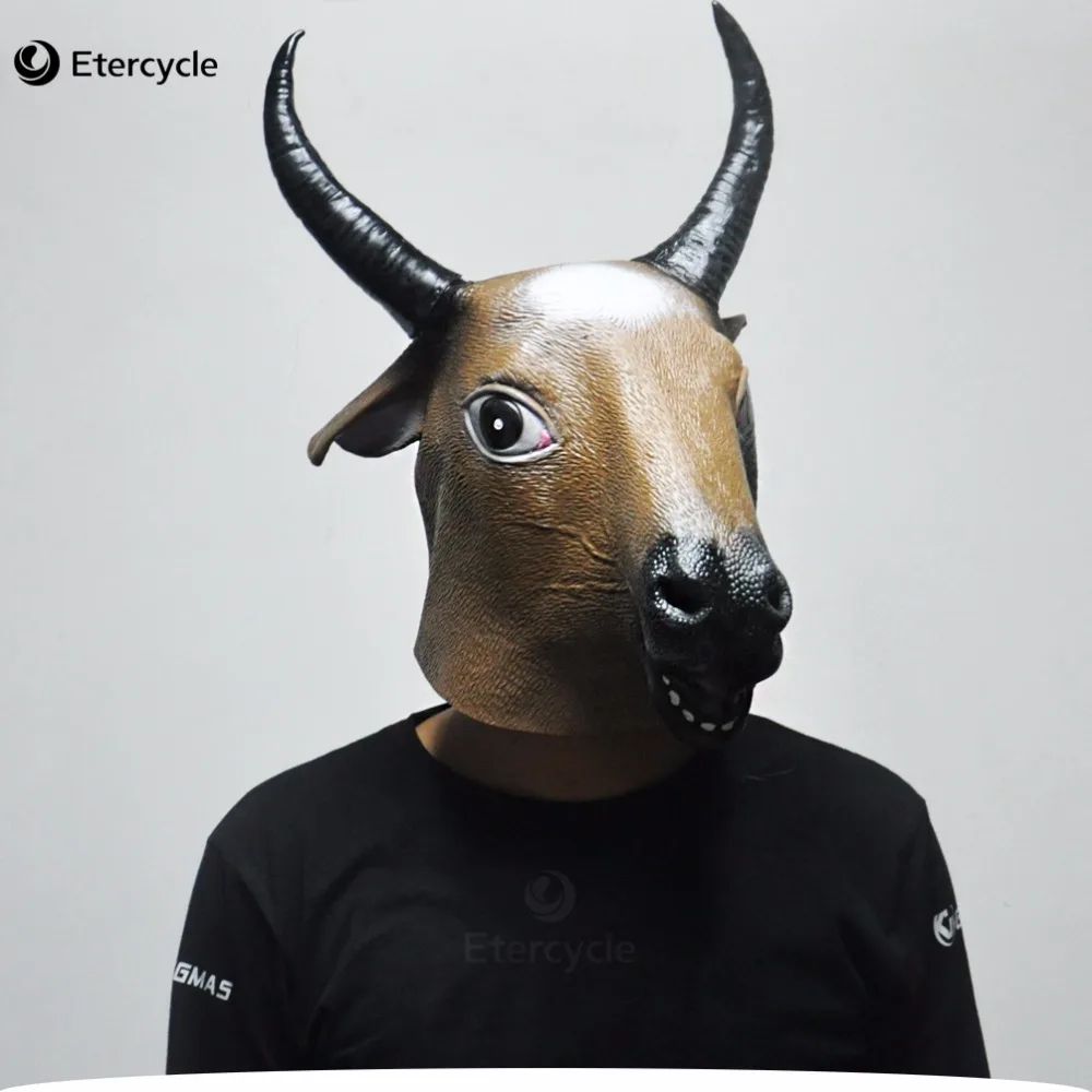 Novelty Bull Cow Head Masks Halloween Latex Mask Animal Costume Props