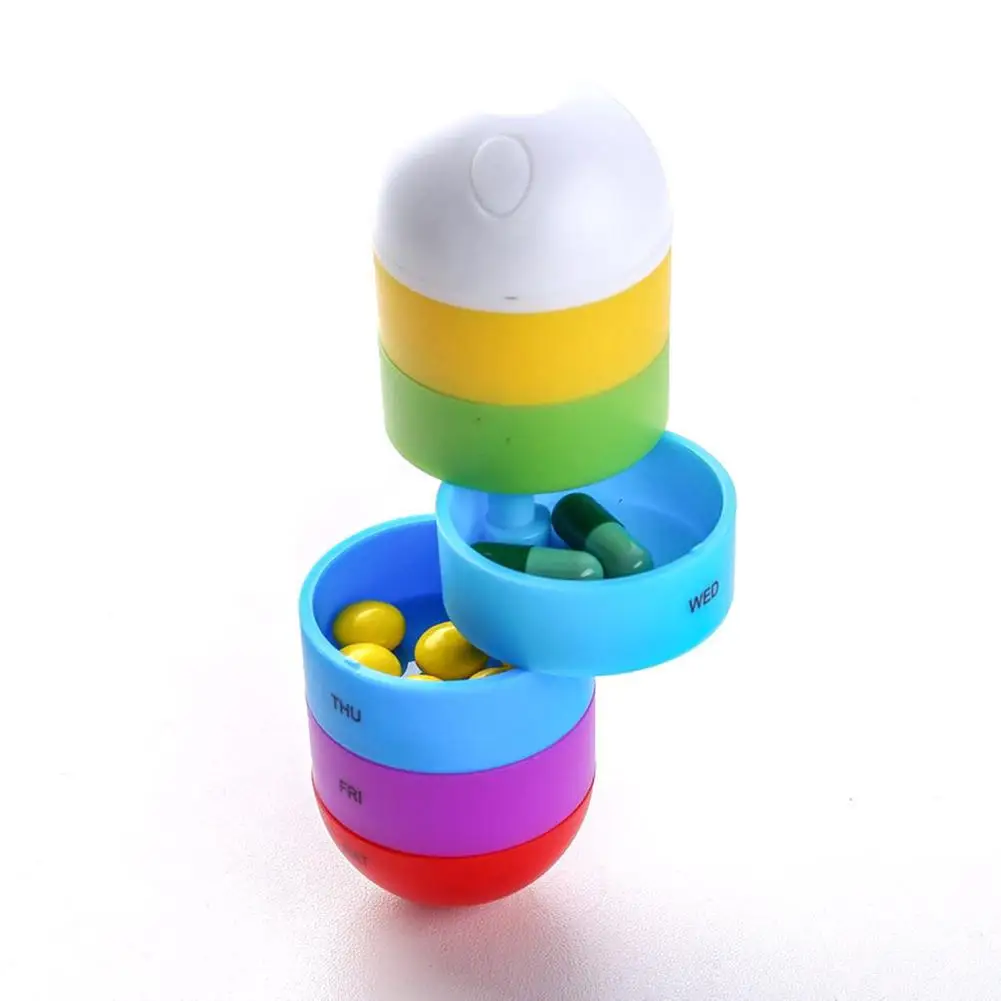 

Portable Travel 7 Day Medicine Box Weekly Pill Organizer Case Stackable Pill Dispenser Waterproof Moisture Proof Case
