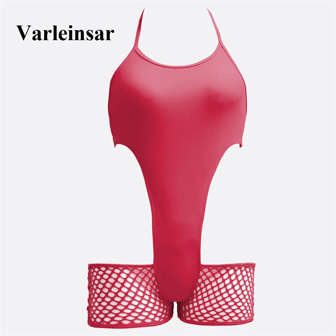 

5 colors Sexy New Halter One Piece Swimsuit 2019 Women Swimwear Female Bather Bathing Suit Swim Wear V1596