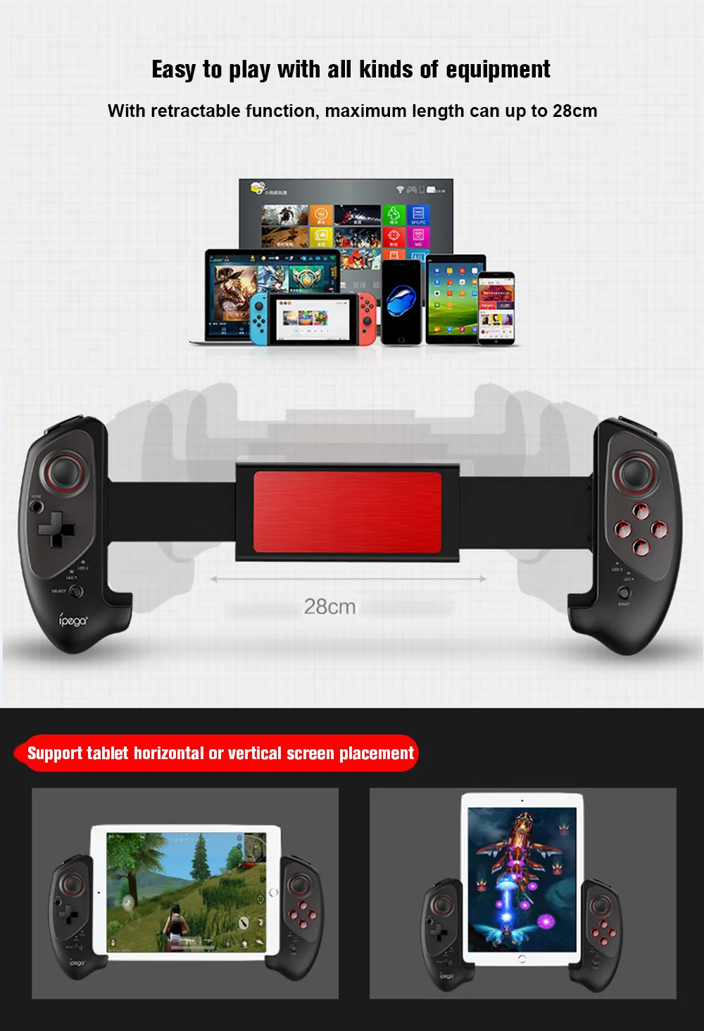 IPEGA PG-9083 PG 9083 Joystick Pad for Android/ PC Bluetooth Gamepad Wireless Telescopic Game Controller Practical Stretch