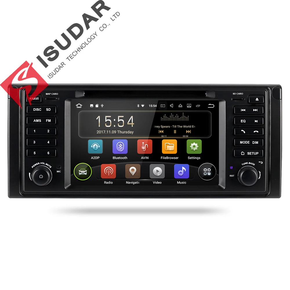 Android 7.1.1! 7 Inch In Dash Car DVD Player Multimedia For BMW/E39/X5/E53 With RAM 2GB Canbus Wifi GPS Navigation Radio FM USB