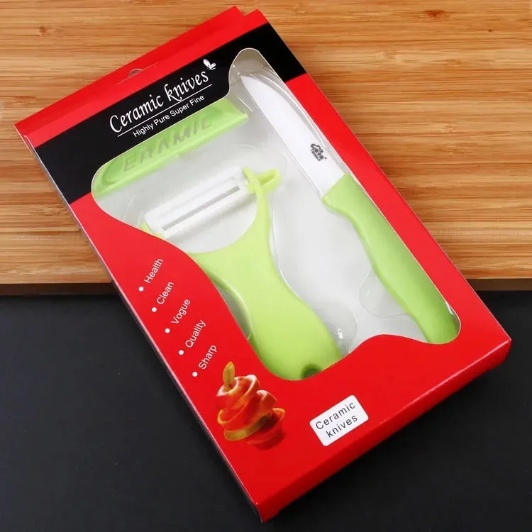 Высокое качество керамический нож набор Овощечистка+ нож для фруктов одежда острые антиоксидантные кухонные ножи инструменты для приготовления пищи