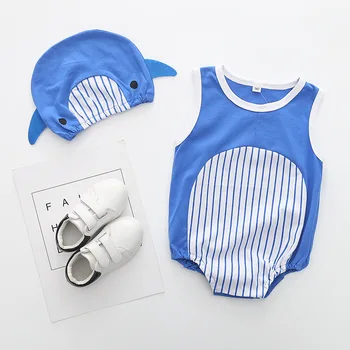 

OCQBI Baby Cartoon Baby Boy Girl Rompers Cotton Animal And Fruit Pattern Infant Jumpsuit + Hat Set Newborn Baby Costumes