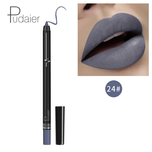 Pudaier Brand Lip Pencils Matte Lipliner Pencil Makeup Lips Matte Lipstick Long Lasting Waterproof Lip liner Pencils Tools - Цвет: 24