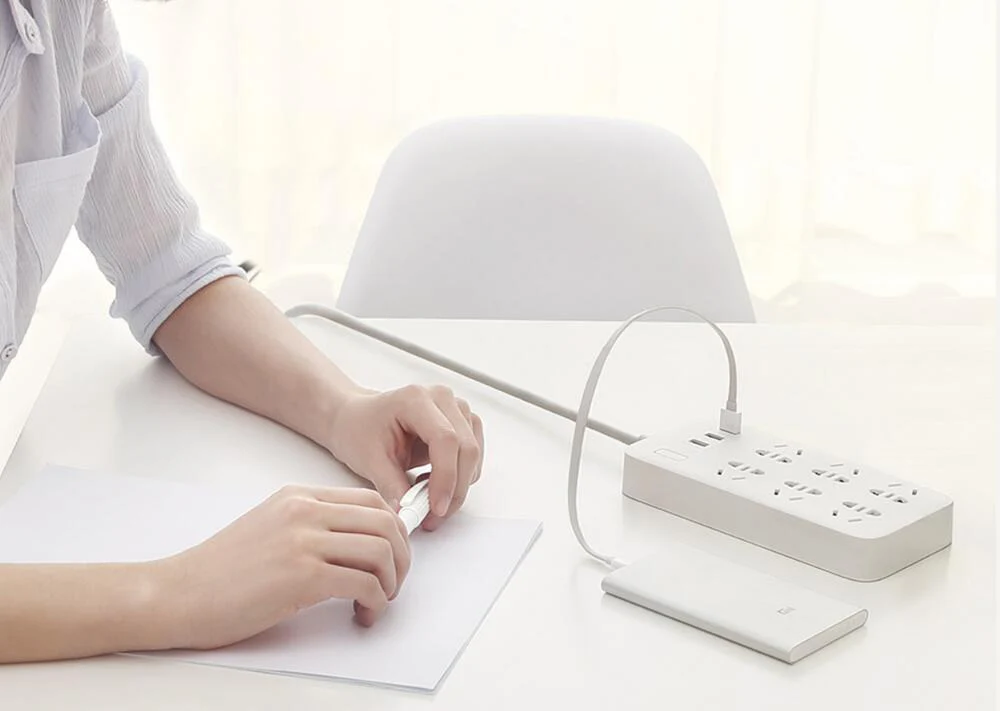 XIAOMI MIJIA Smart Power Strip 2A Fast Charging 3 USB Extension Socket Plug 6 Standard Socket Adapter 1.8m 100% Original (4)