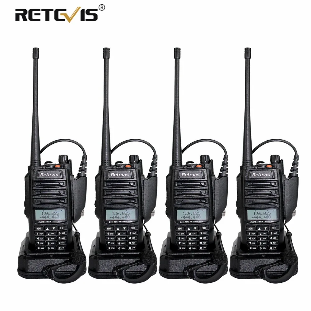 

4pcs IP67 Waterproof Radio Walkie Talkie Retevis RT6 hf Transceiver 5/3/1W VHF UHF 136-174Mhz /400-520Mhz cb Radio Comunicador