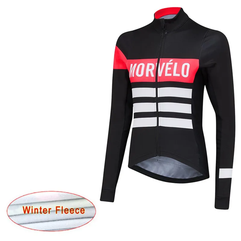 Camiseta de Ciclismo Morvelo 2018 de manga larga de Invierno para mujer Ropa de bicicleta de lana térmica para deportes al aire libre Ropa de bicicleta Ropa Ciclismo