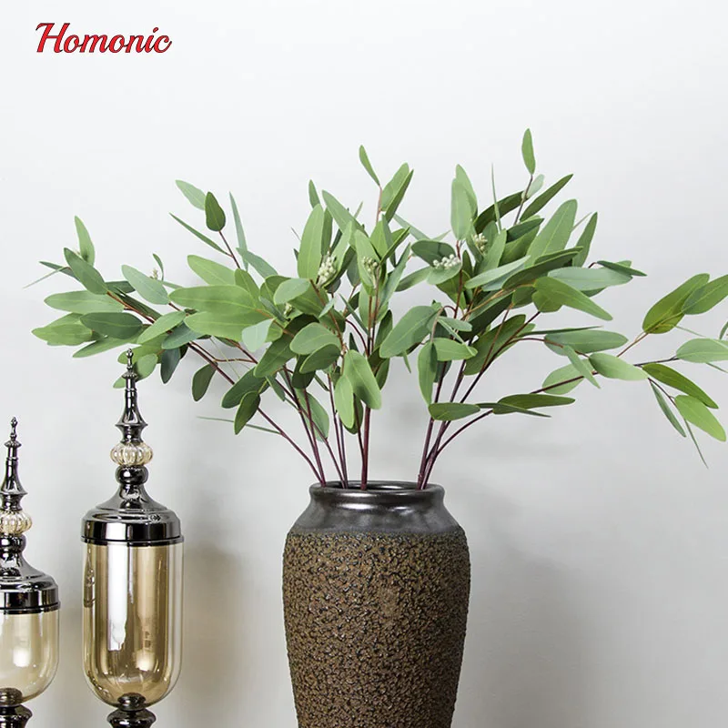 

75cm Artificial plant Artificial Eucalyptus Leaf Green Plant Branches Flower Home party supplies Eucalyptus Decorative Flowers30