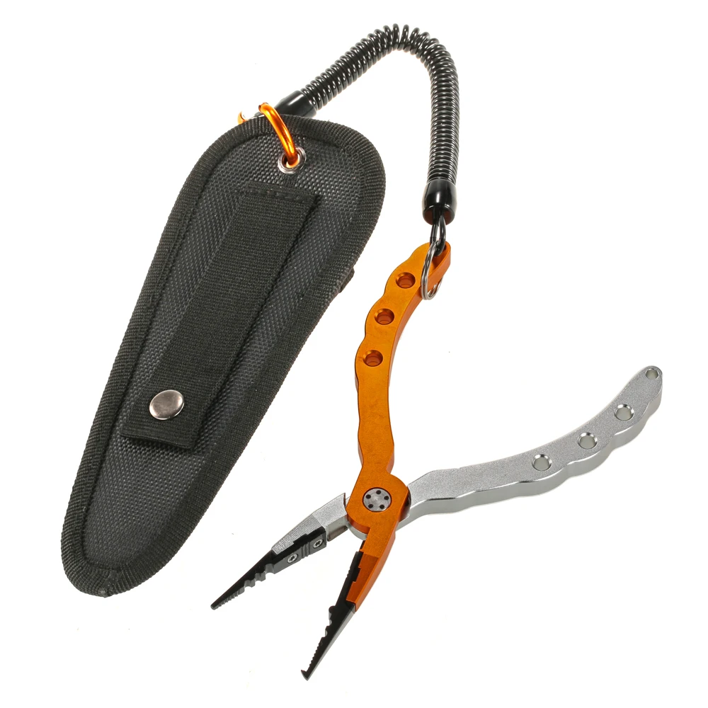 

Lixada Aluminum Fishing Pliers Braid Cutters Split Ring Pliers Hook Remover Fish Holder with Sheath and Lanyard