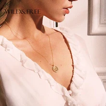 Дикие и бесплатные горячие продажи круглый кулон ожерелье Роза цветок солнце крест ожерелье и кулон для женщин Девушка Вечерние ювелирные изделия Воротник Подарок