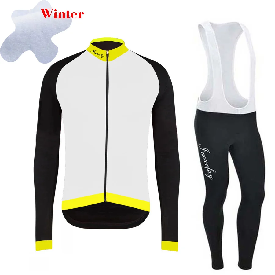 

Cycling jersey Sets Men Winter Thermal Fleece Racing Bicycle Suit MTB Bike jacket and bib pants
