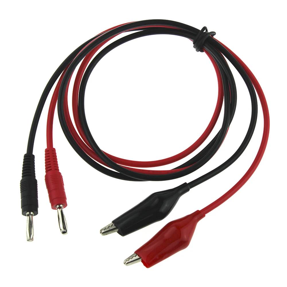 2017 New 3ft Red Test Leads kit Cable Alligator Clip to Banana Plug ...