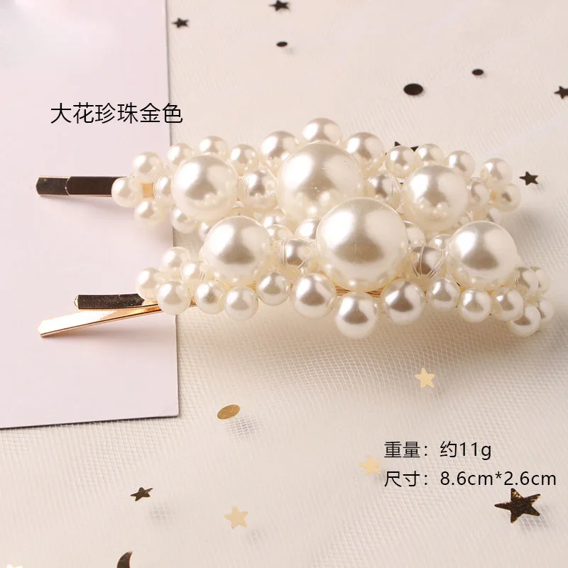 

1 Pcs Fashion 8 Style Women Crystal Pearl Hair Clip Elegant Korean Design Snap Barrette Stick Hairpin Hair Styling Accessories