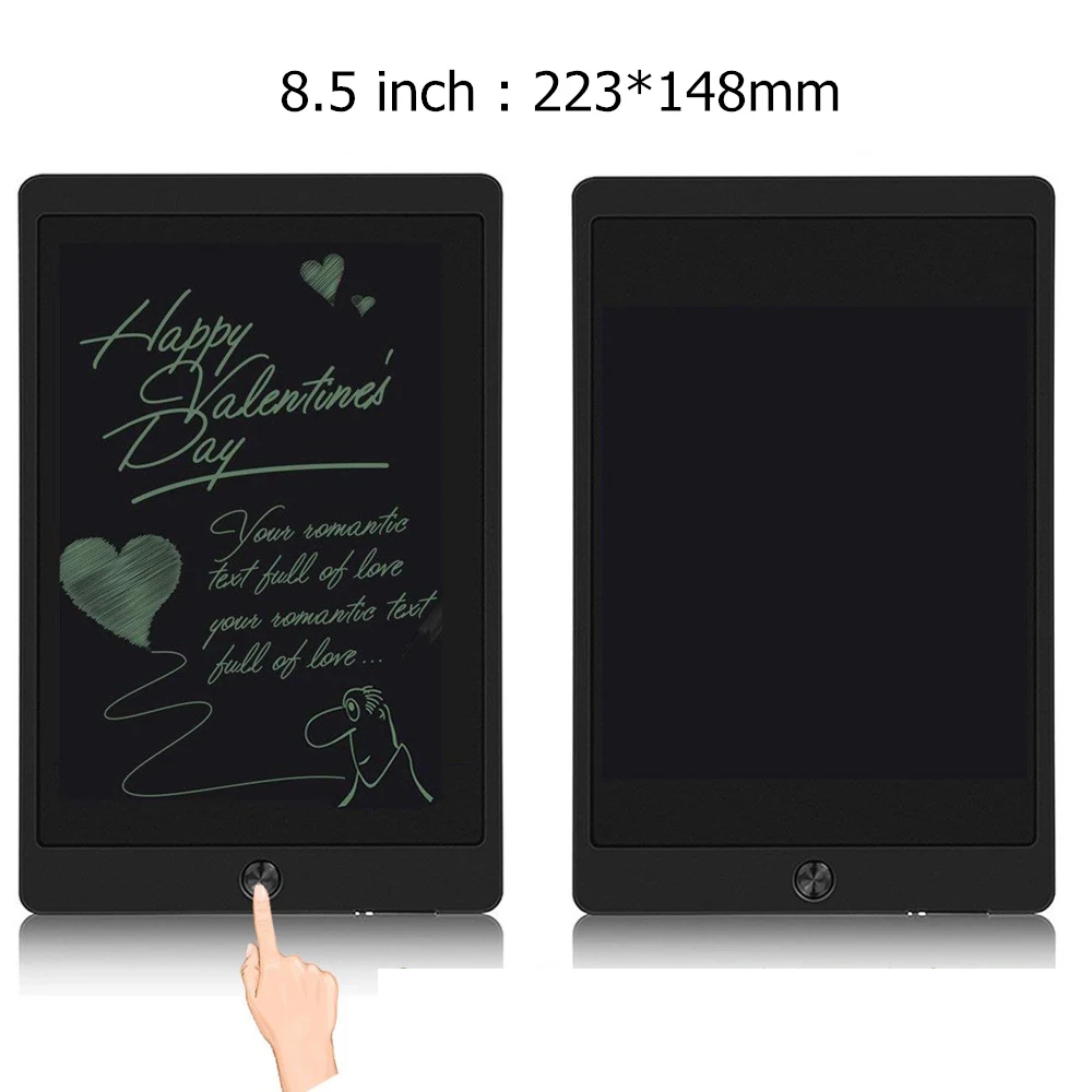 ЖК-дисплей 8,5 10 ''портативный смарт-планшет электронный блокнот для рисования графический планшет с стилусом с кнопкой батареи - Цвет: 8.5 inch Black