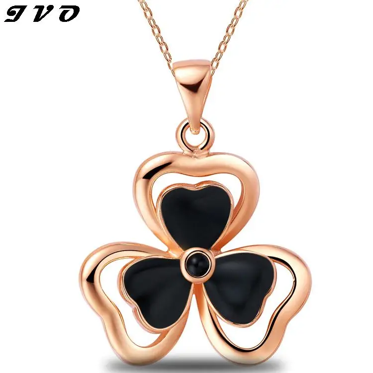 Austrian Crystal Clover Necklaces & Pendants Gold And Silver Plated