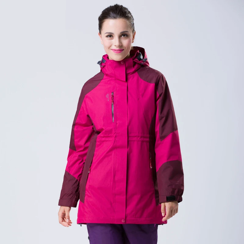 Women 3 in 1 Hiking Jackets Medium Length Outdoor Coats New 2 Pieces ...