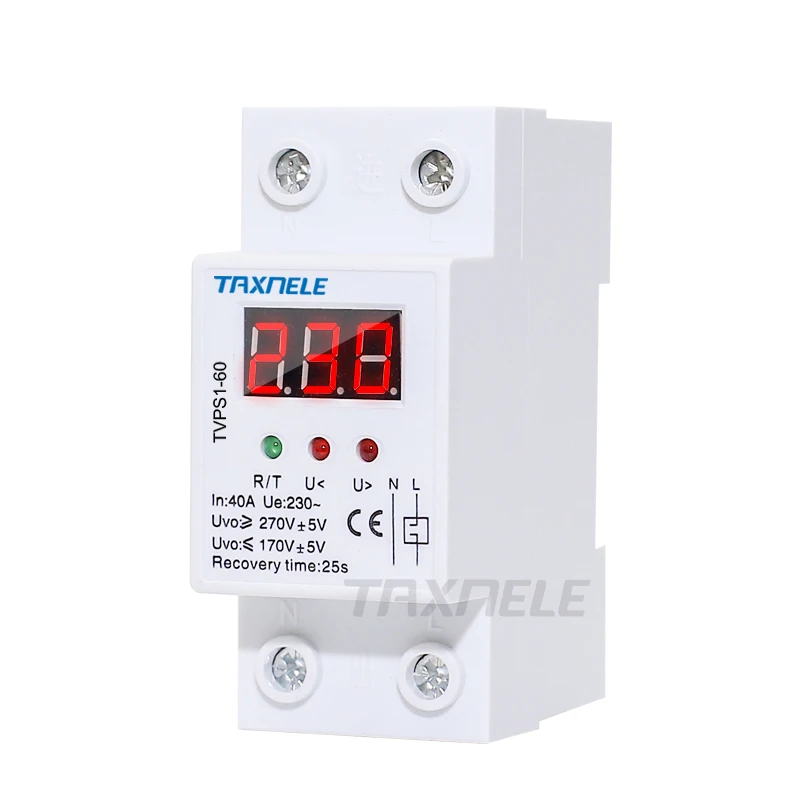 40A 220V Automatic Over /& Under Voltage Protective Reconnect Recovery Device