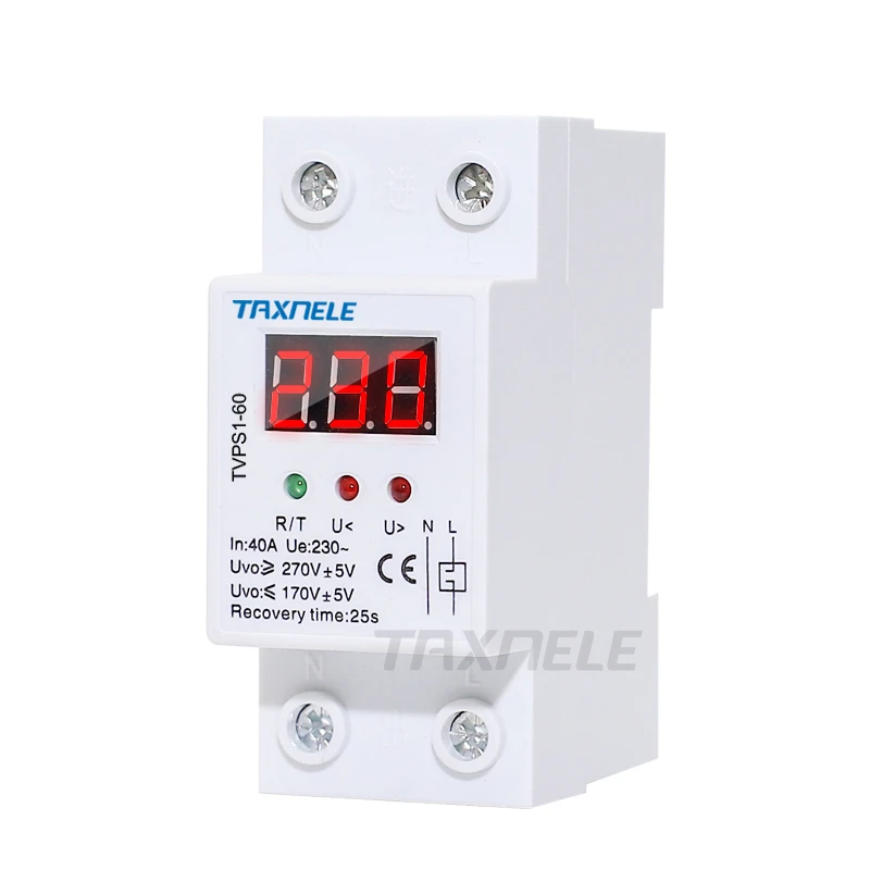 Zerone Over and Under Voltage Protector,Digital Display Automatic Reconnect Voltage Monitor Relay 63A Zerone Over and Under Voltage Protector,Digital Display Automatic Reconnect Voltage Monitor Relay 63A