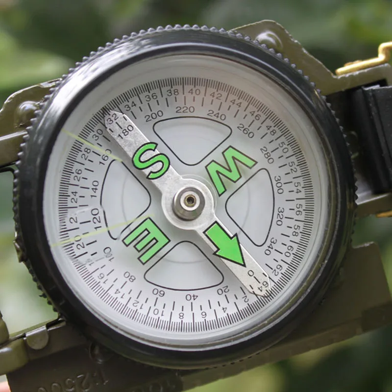 

Outdoor Portable Army Green Folding Lens Compass Watch Metal Military Marching Camping Climbing Tool Handheld GPS