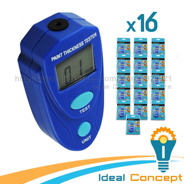 16 pieces x Mini Car Painting Thickness Tester Paint Thickness Meter 0